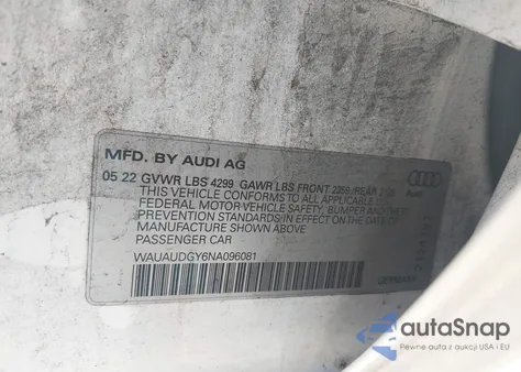 2022 Audi A3 Premium из США, поврежденный, VIN WAUAUDGY6NA096081